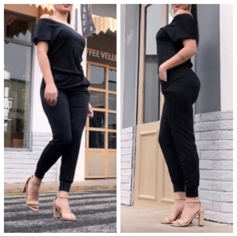 Fabulous on/off the shoulder drawstring jumpsuit - Picture 4 of 7